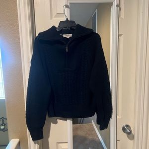 Nili Lotan x Target Women’s Quarter Zip Cable Knit Pullover Sweater Black